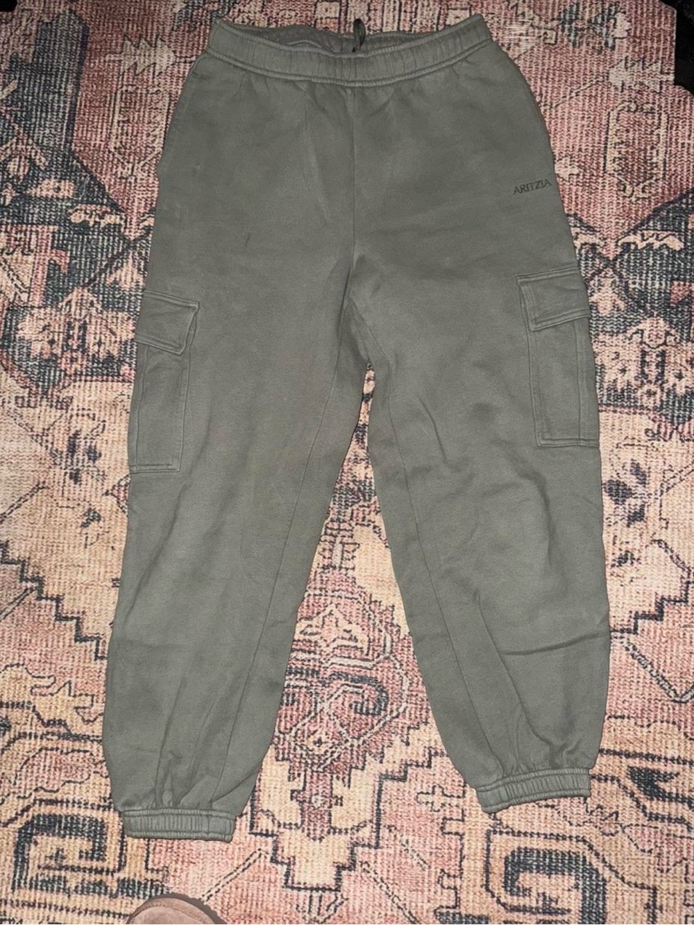 Aritzia sweat fleece Olive Cargo Jogger Pants